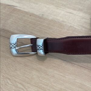 Silver Buckle Brown Leather Belt by Brighton